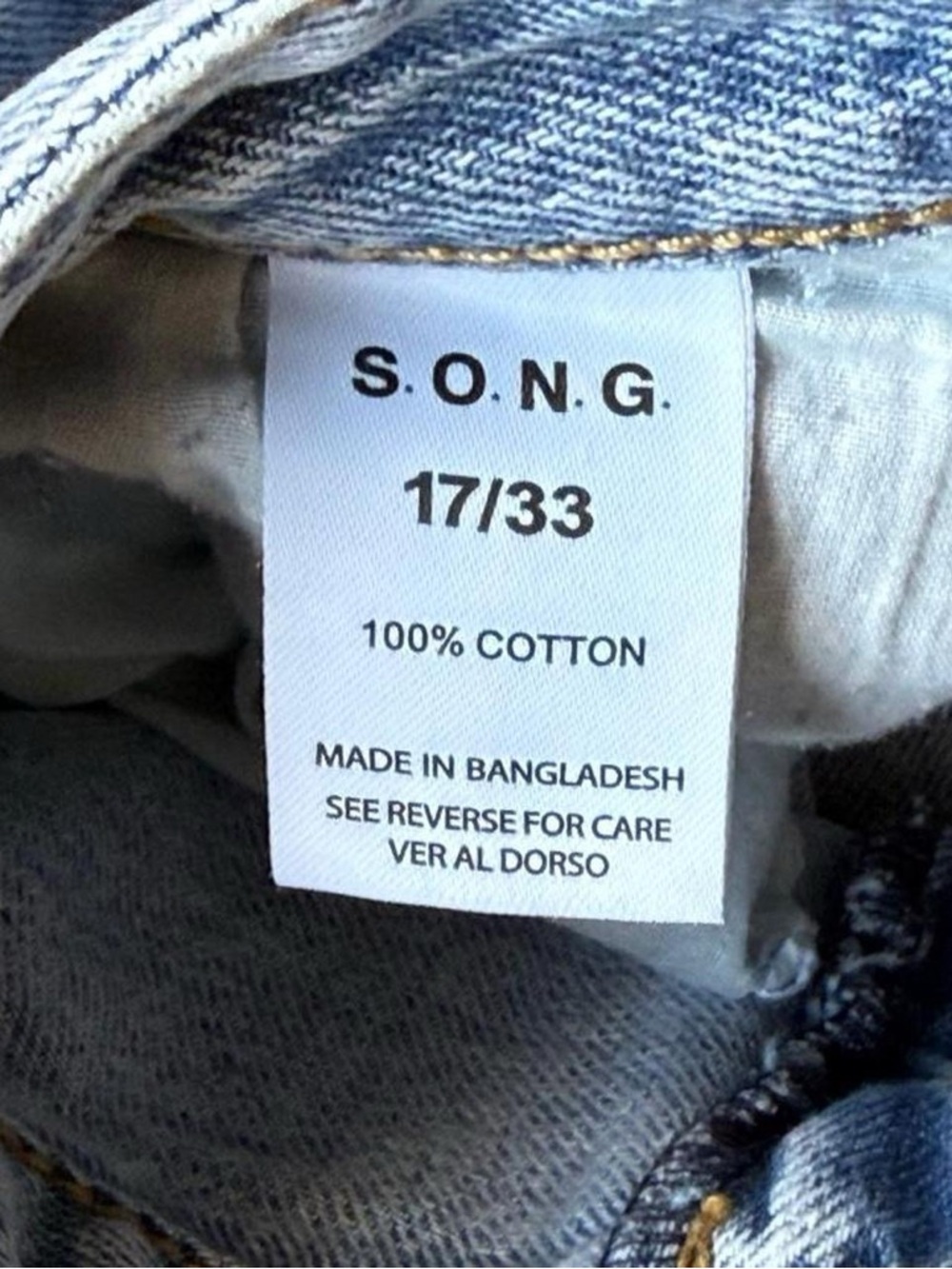 SONG Light Wash Distressed Baggy Straight Leg Jeans Size 17 - Picture 5 of 5